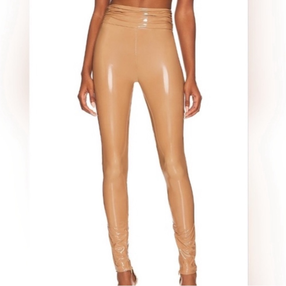 Camila Coelho Taupe High Waist Leggings - Zip Closure - M
